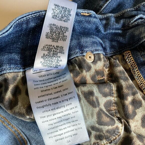 Good American Good Legs Cheetah Pockets High Waist Jeans 16 - Picture 7 of 12